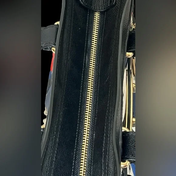 Coach Swagger Floral Patchwork Satchel in Red, Blue, and Black - Picture 4 of 12